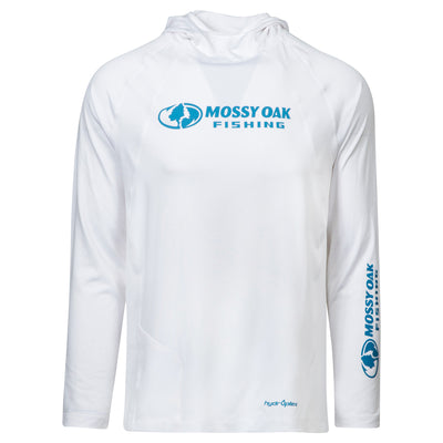 Mossy Oak Long Sleeve Fishing Tech Hoodie Brilliant White Front