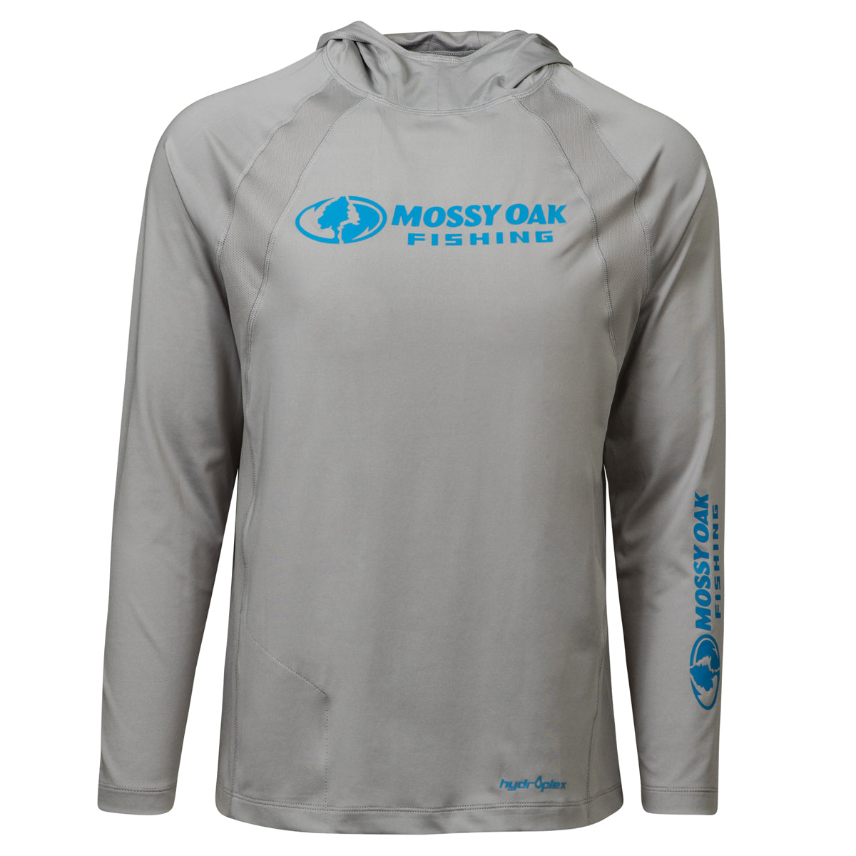 Mossy Oak Long Sleeve Fishing Tech Hoodie Cool Grey Front
