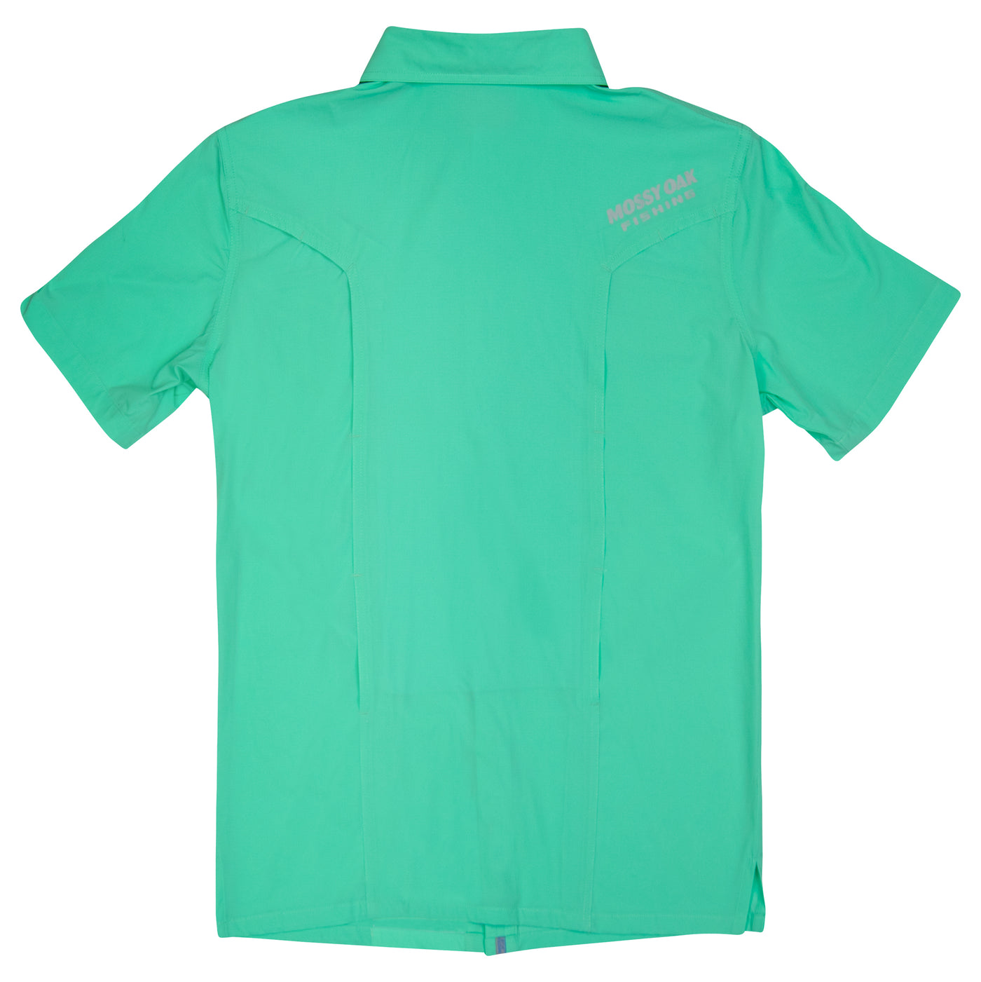 Mossy Oak Fishing Offshore Short Sleeve Shirt Button Down Carnival Glass Back