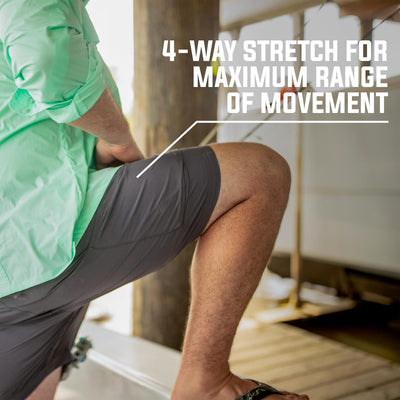 Mossy Oak Men's Flex Fishing Shorts 4-Way Stretch for Maximum Range of Movement