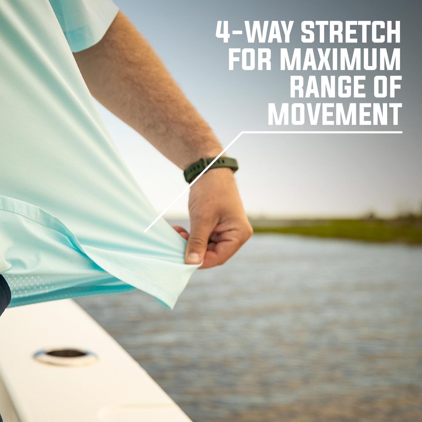 Mossy Oak Fishing Inshore Short Sleeve Shirt Button Down 4-Way Stretch for Maximum Range of Movement