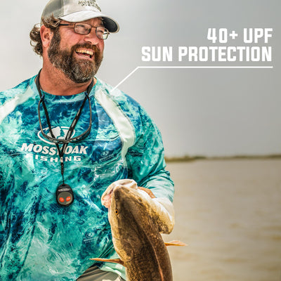 Mossy Oak Men's Long Sleeve Fishing Tech Shirt 40+ UPF Protection