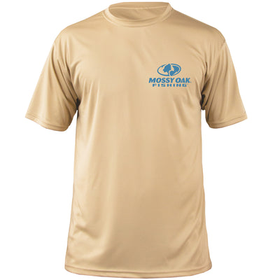 Mossy Oak Fishing Graphic Shirt Short Sleeve Vegas Gold Front