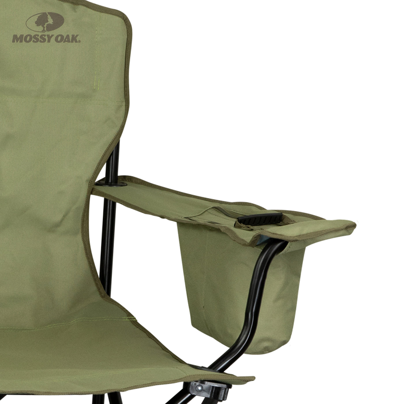 Mossy Oak Deluxe Folding Camping Chair Dirt Side View