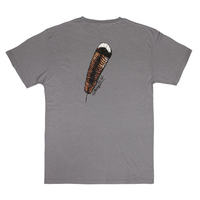 Mossy Oak Turkey Feather T Shirt Grey Back
