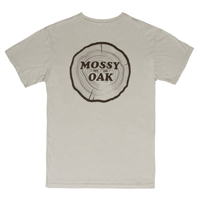 Mossy Oak Wood Rings T Shirt Heather Lunar Rock Back