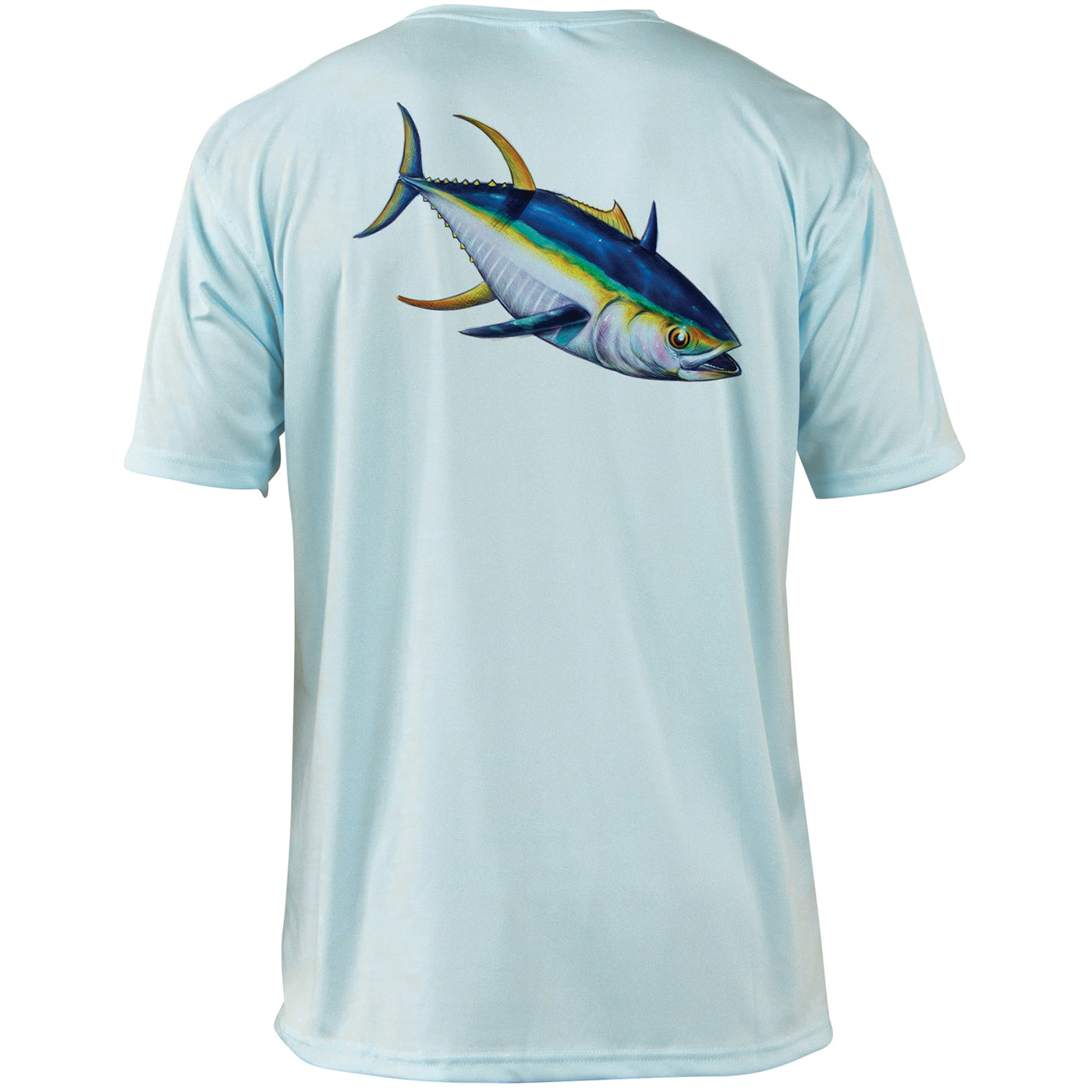 Mossy Oak Fishing Graphic Shirt Short Sleeve Tuna Artic Blue Back