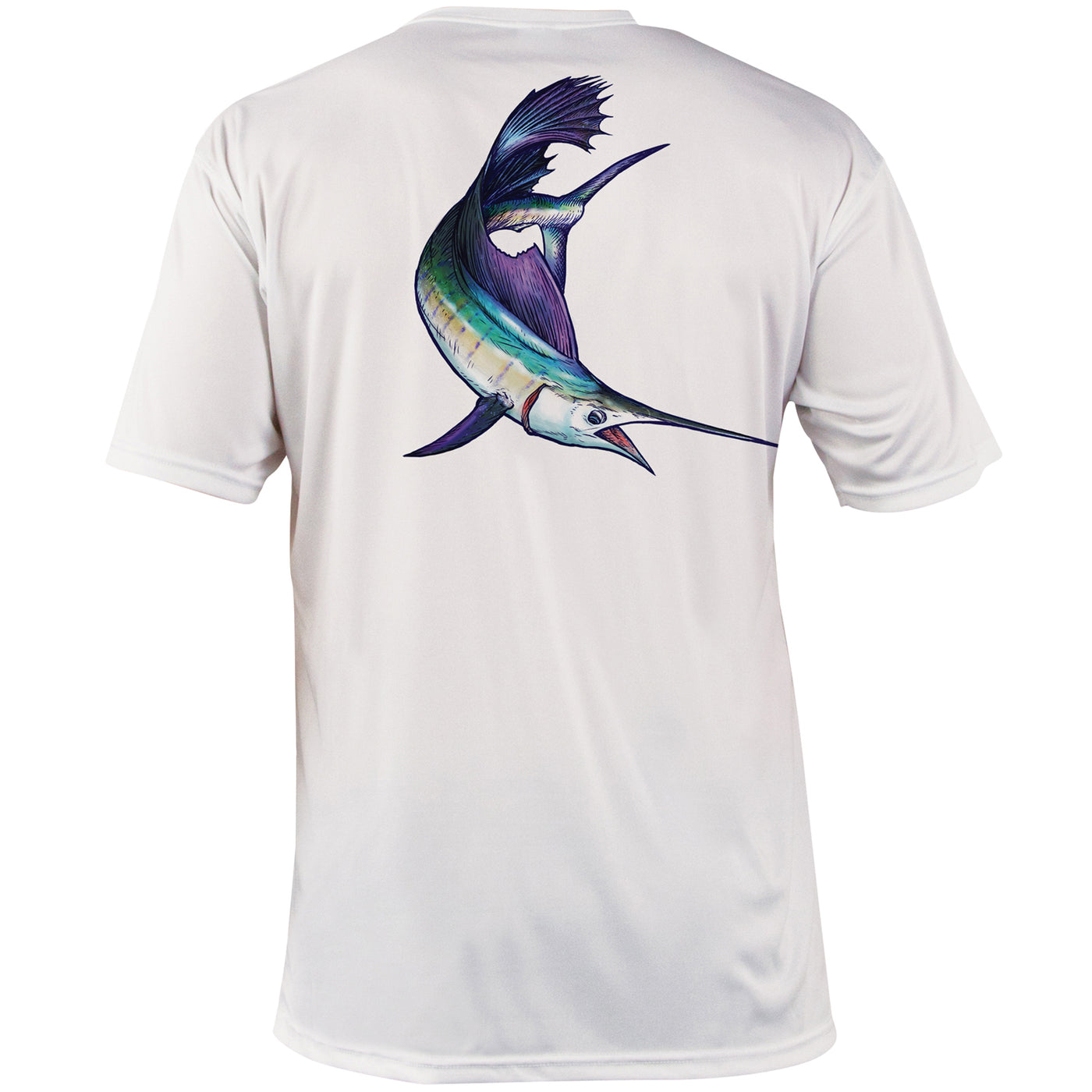Mossy Oak Fishing Graphic Shirt Short Sleeve Sailfish White Back