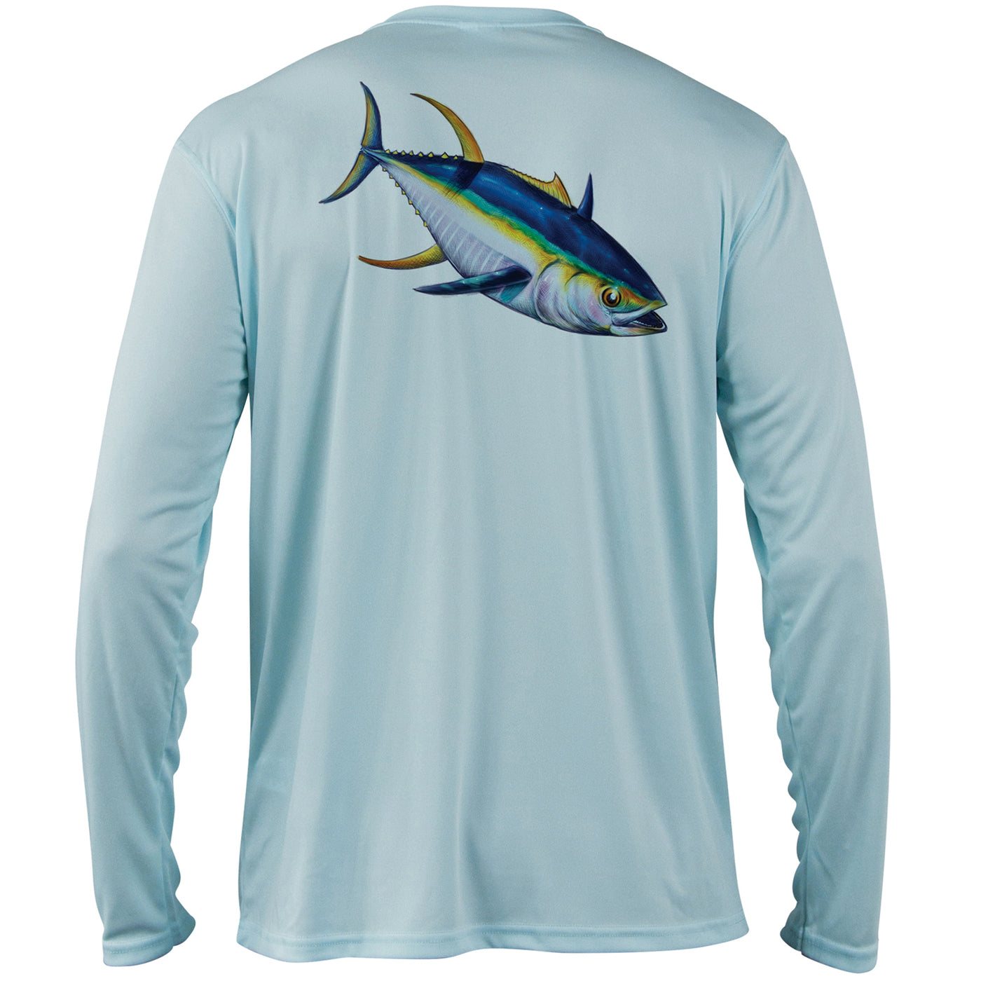 Mossy Oak Fishing Graphic Long Sleeve Shirt Tuna Artic Blue Back