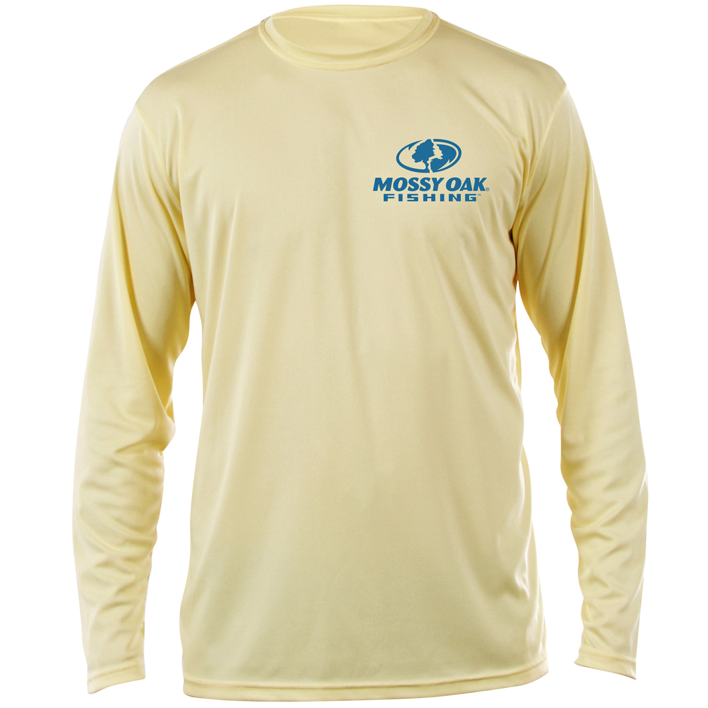 Mossy Oak Fishing Graphic Long Sleeve Shirt Pale Yellow Front