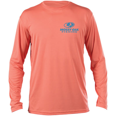 Mossy Oak Fishing Graphic Long Sleeve Shirt Salmon Front