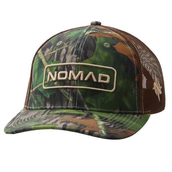 Nomad Camo Hunter Trucker Hat, Mossy Oak Shadow Leaf