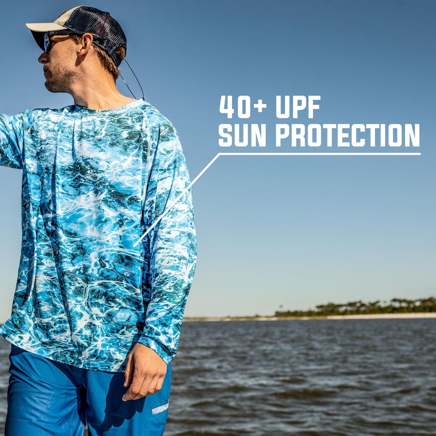 Mossy Oak Shield Long Sleeve Tech Shirt 40+ Sun Protection