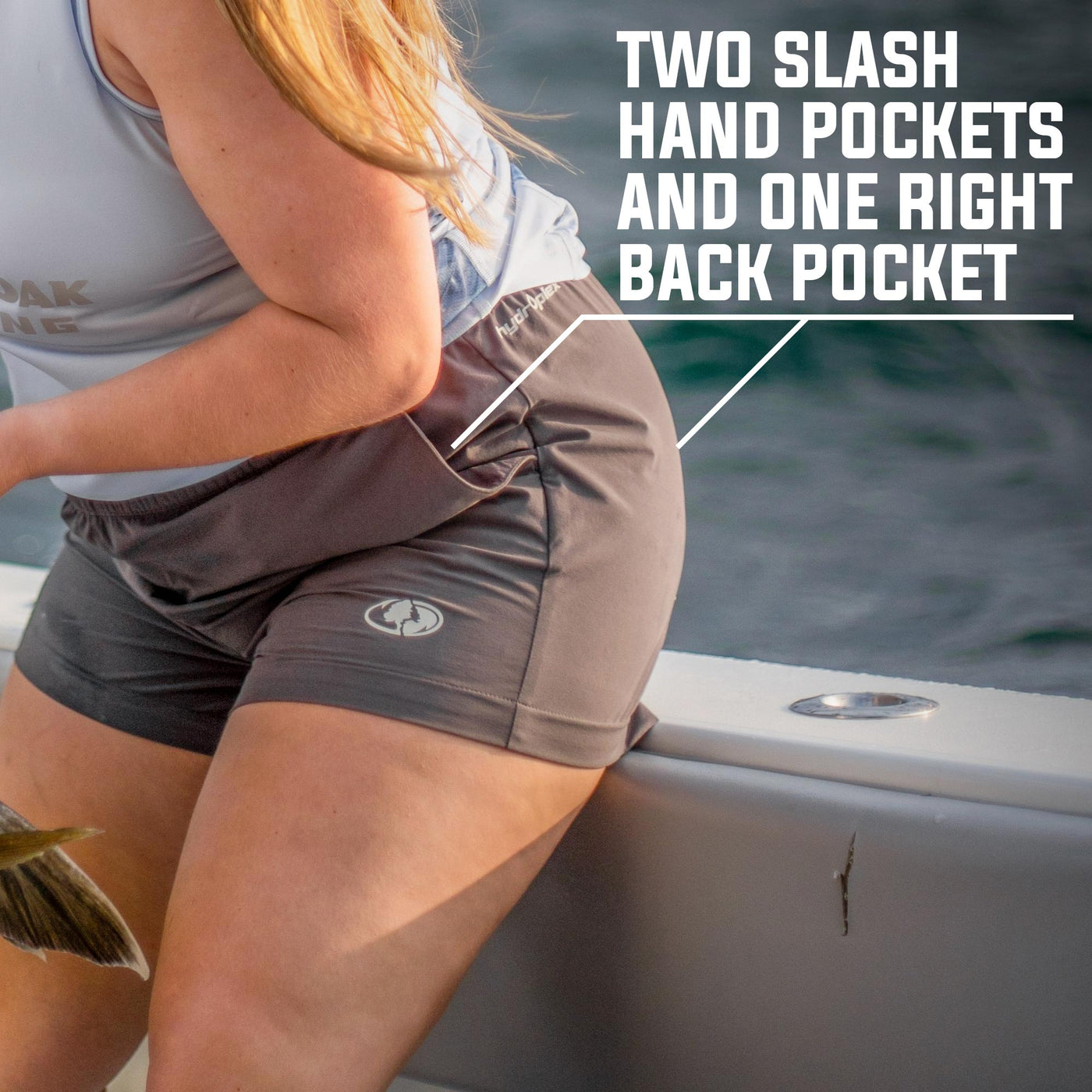 Mossy Oak Women's Swim & Fishing Shorts Two Slash Hand Pockets and One Right Back Pocket