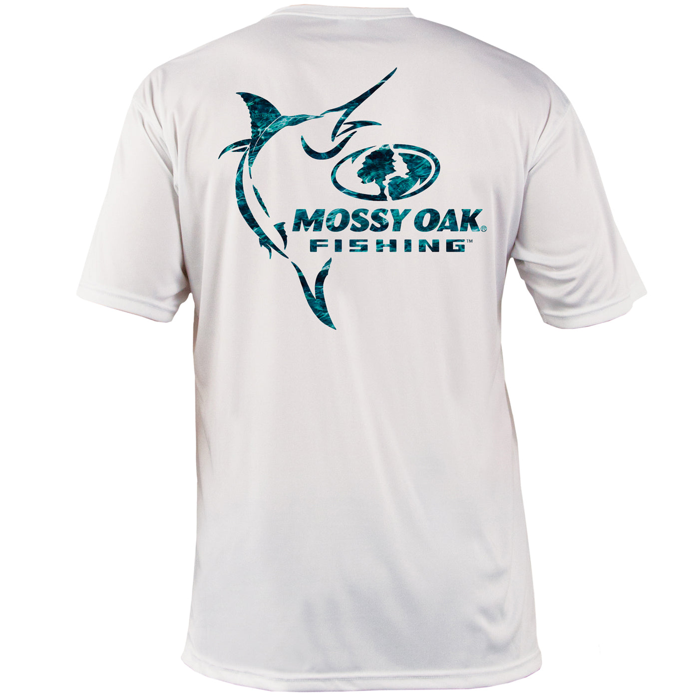 Mossy Oak Fishing Elements Logo Short Sleeve Shirt Marlin White Back