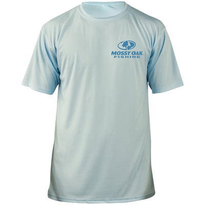 Mossy Oak Fishing Graphic Shirt Short Sleeve Artic Blue Front