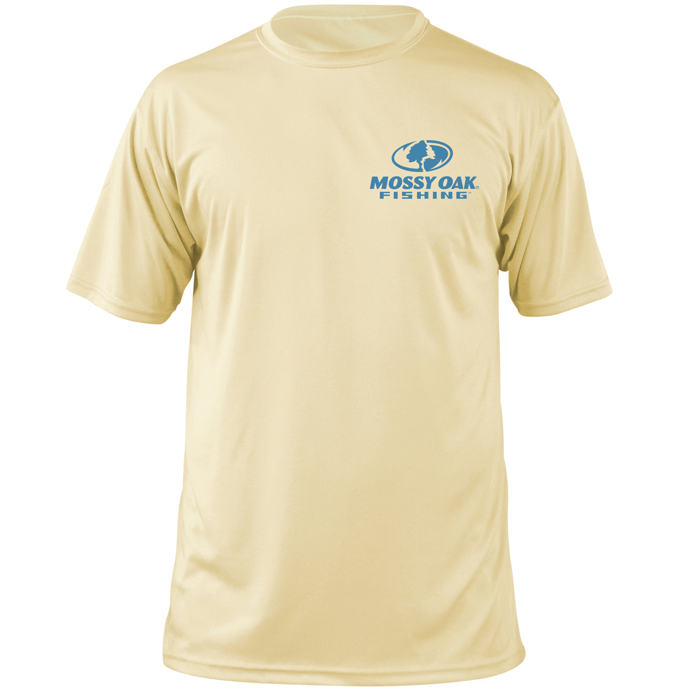 Mossy Oak Fishing Graphic Shirt Short Sleeve Pale Yellow Front
