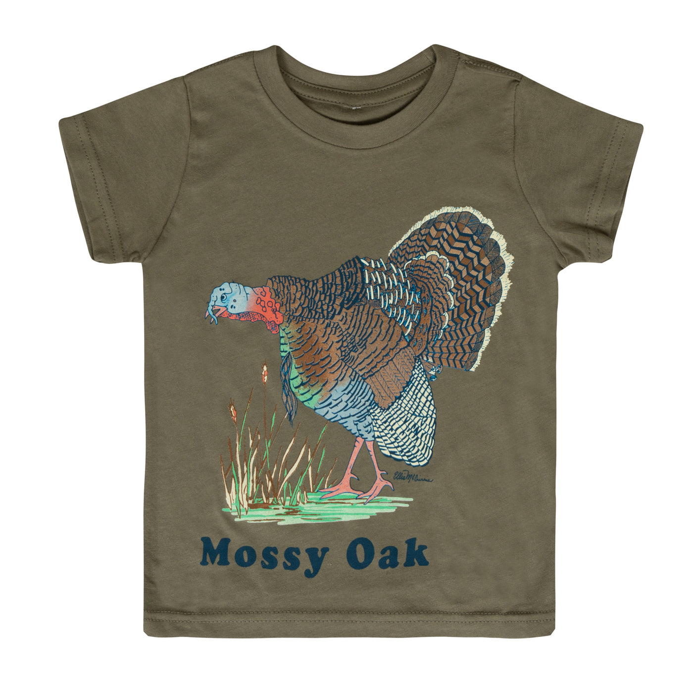 Mossy Oak Toddler Turkey Gobbler Short Sleeve Tee Military Green