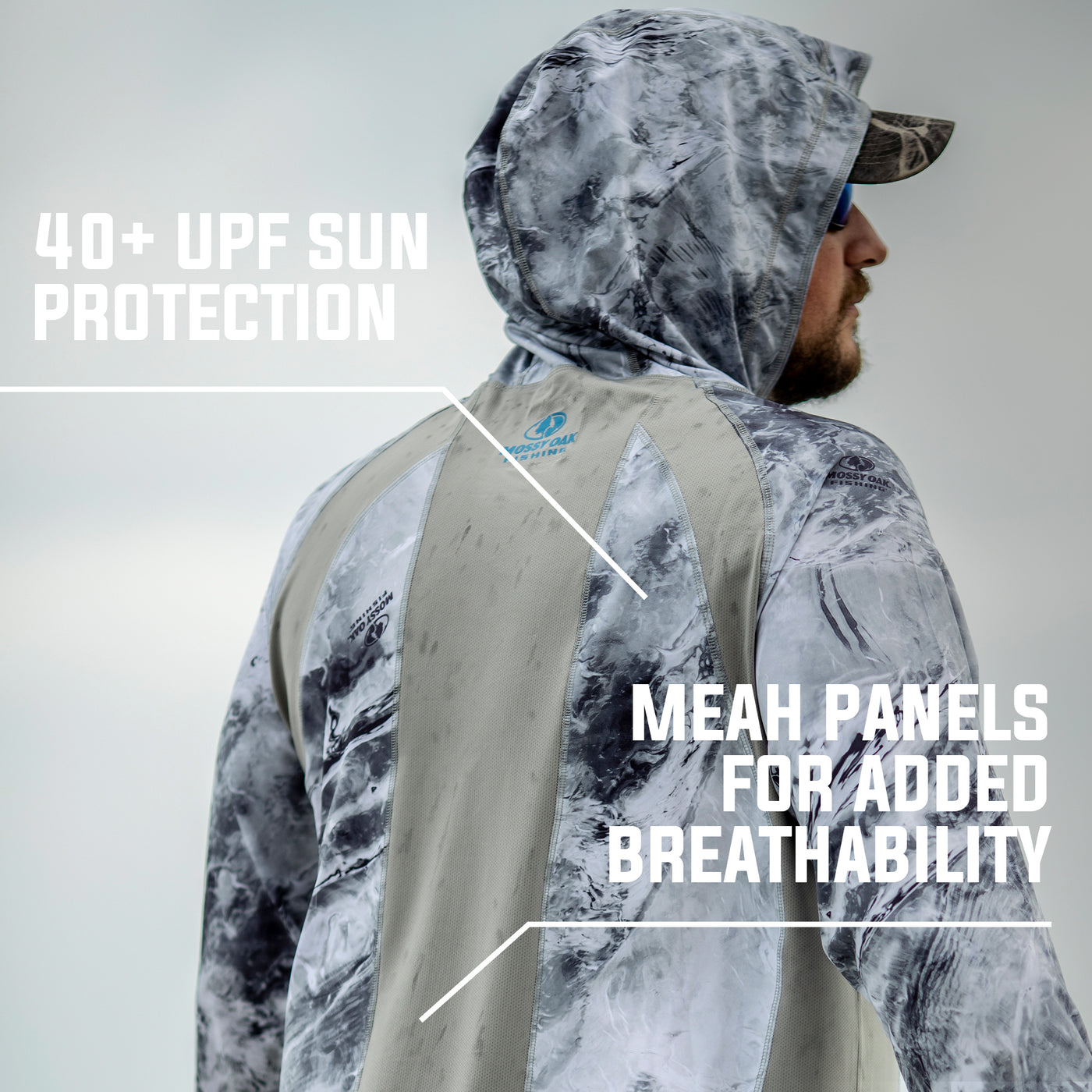 unisex UV Protection USA Long Sleeve Hoodie, Grey / Medium